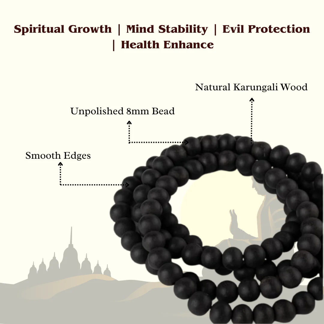 Karungali Mala – Sacred Blackwood Beads for Protection & Power
